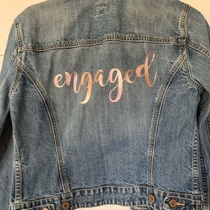 Vintage Gap Jean Jacket “Engaged” vinyl added